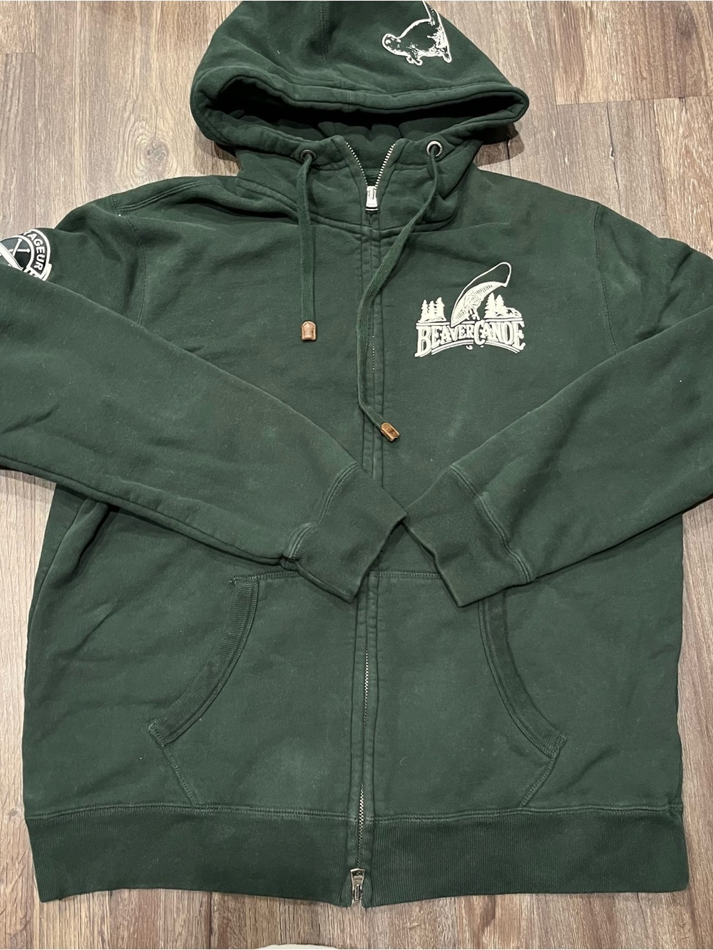 Beavercanoe Dark Green Full-Zip Hooded Jacket